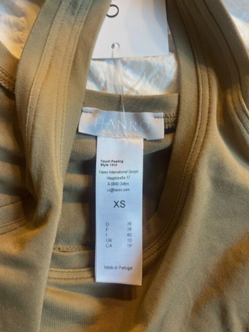Hanro Touch Feeling Braletts XS Walnut Scoop Crop Tank Top Soft NEW NWT $110 - Picture 3 of 5